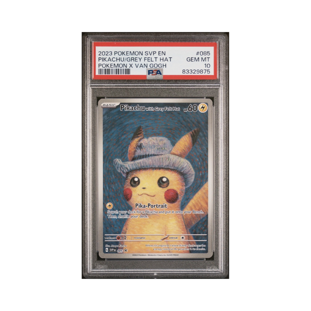 Pikachu w/ Grey Felt Hat #085 Van Gogh x Pokémon GEM MINT 10